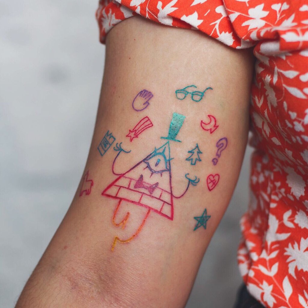 Gravity Falls tattoo Bill Cipher via Instagram  Tatuagens aleatórias  Tatuagem Fontes de letras para tatuagem