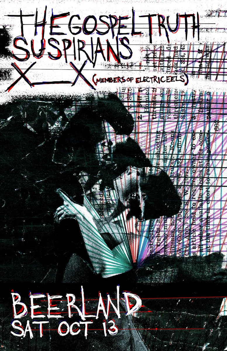 JUST ANNOUNCED!
SATURDAY, 10/13
Doors @ 9pm • $5 • 21+

X________X (members of electric eels; Cleveland)
x--x.co.uk/wow/home.html

<a href="/Suspirians/">SUSPIRIANS</a> 
suspirians.bandcamp.com

<a href="/GospelTruth_TX/">Gospel Truth</a> 
thegospeltruth12xu.bandcamp.com

RSVP: bit.ly/2Mmw65m
Art by Jake McCown

#beerland #x___x