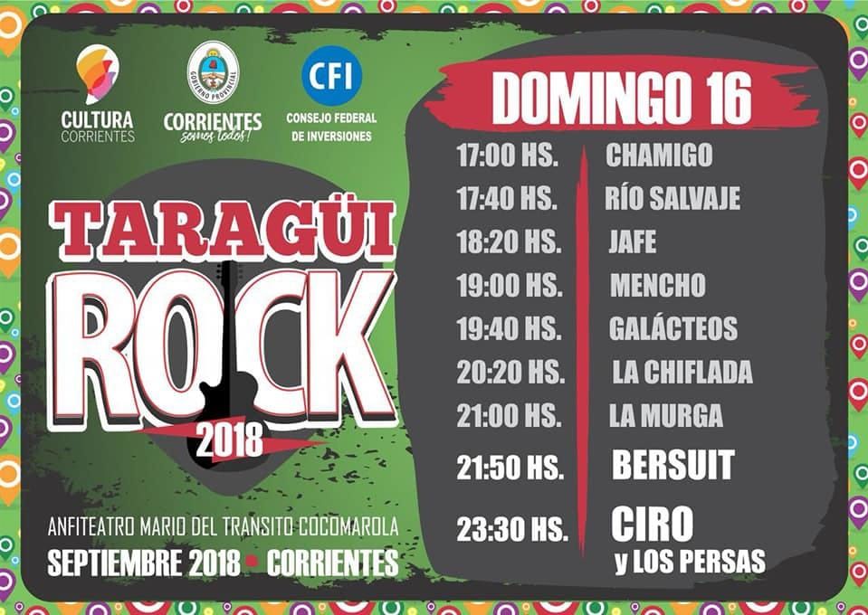 ¡Buenas noches! Compartimos la grilla completa de los artistas que formarán parte de la edición 2018 del <a href="/TaraguiRock/">Taragui Rock</a>. ¡Falta poco!  🎸