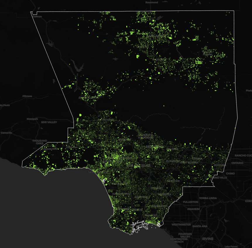 theworksla's tweet photo. Just exploring

"Not Owned by California"

a quick map of residential (single family, multifam. condo) properties in LACounty not owned by folks in California (ie owner addresses listed in another state) keep in mind one could hide away in CA listed LLCs (not shown) https://t.co/fazvHfxqr6