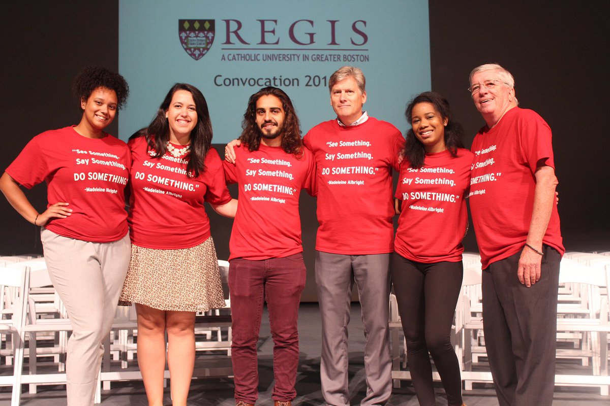 regisministry's tweet photo. Thankful for everyone who joined us at #RegisConvocation today!!! Remember βIf you see something, say something, and DO SOMETHING!β #RegisWelcome #LeadWithPride #MeetOurStaff https://t.co/fprtKg3c45