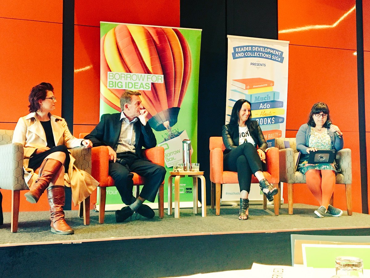 LibraryShirley's tweet photo. What a line up! Can’t wait to hear about eLending and the rise of eAudio @Bolindaaudio @wavesoundpty @nataliemason #muchado2018 https://t.co/nz3cVEl4Ax