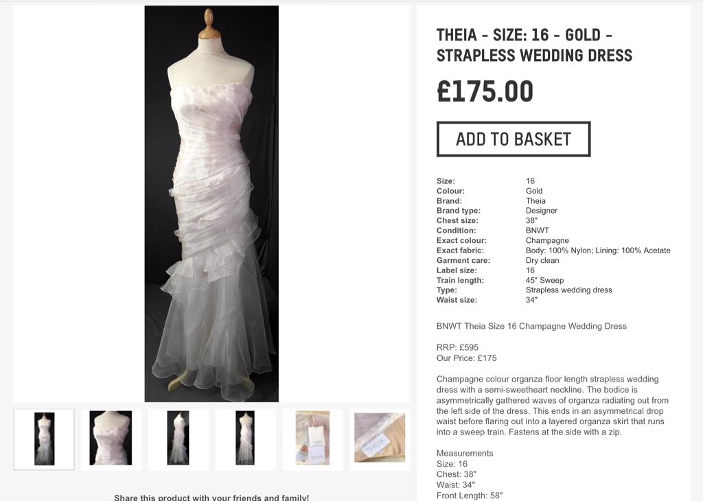 This beautifully fitted gown is available today at Oxfam.org.uk/bridal size 16 the dress is brand new if you live local to Durham you can arrange to try it <a href="/oxglamdurham/">Oxfam Durham City</a>