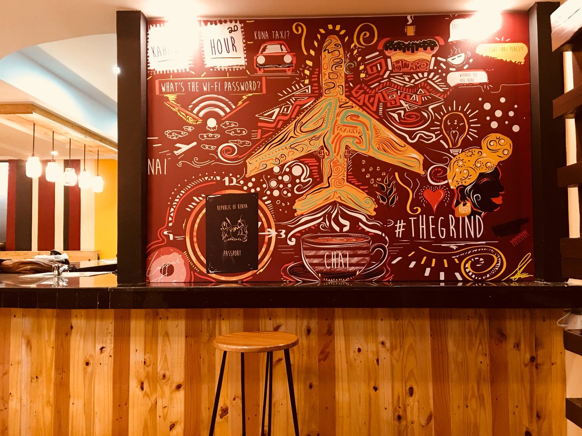 ed_wainaina's tweet image. Always dreamed of having my art in a cafe . Nilikuwa tu nadoea za java . See God . Got an opportunity to put my work at The Grind Cafe (Skyward Express ) at Wilson Airport. Grateful and to many more .
