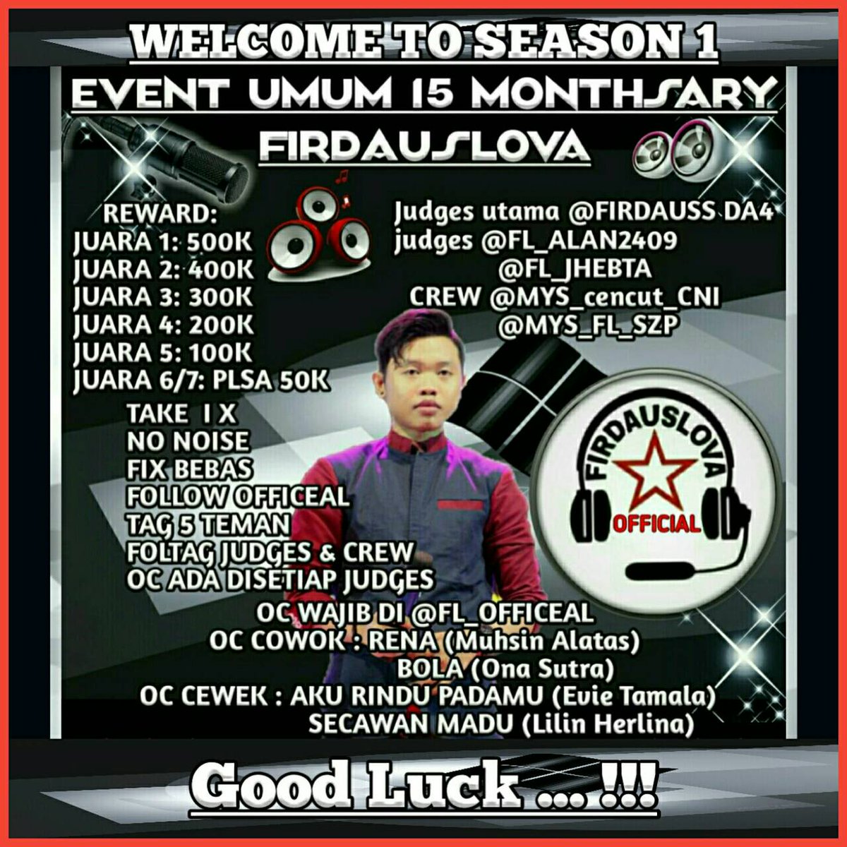 Assalamualaikum wrb, selamat siang firdauslova kesyangan😍😍semoga acara event 15 monthsary berjln dengan lncar aminnnn🙏🙏

#BismillahEvent15MonthsaryFirdauslova