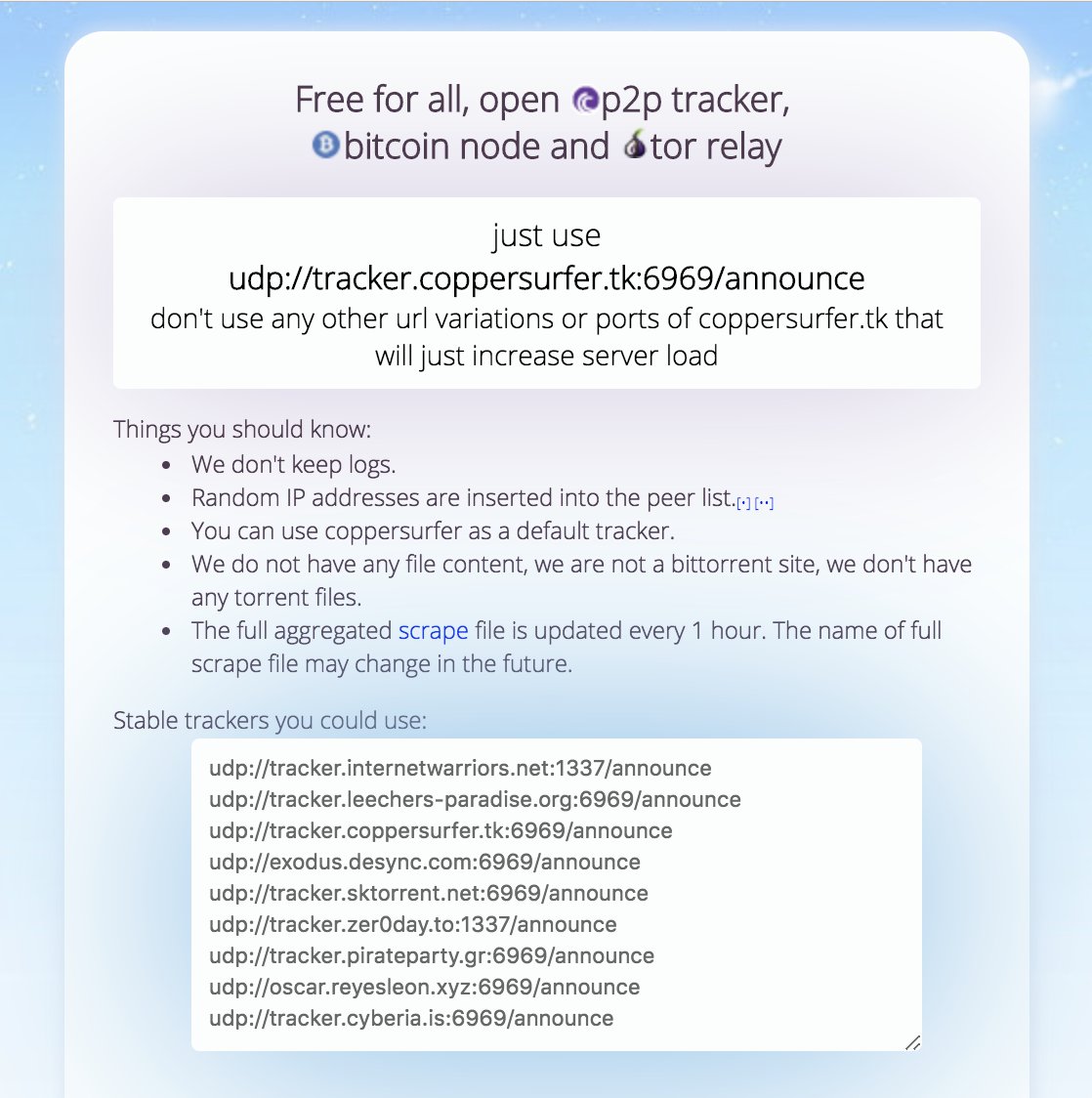 bittorrent tracker sites list