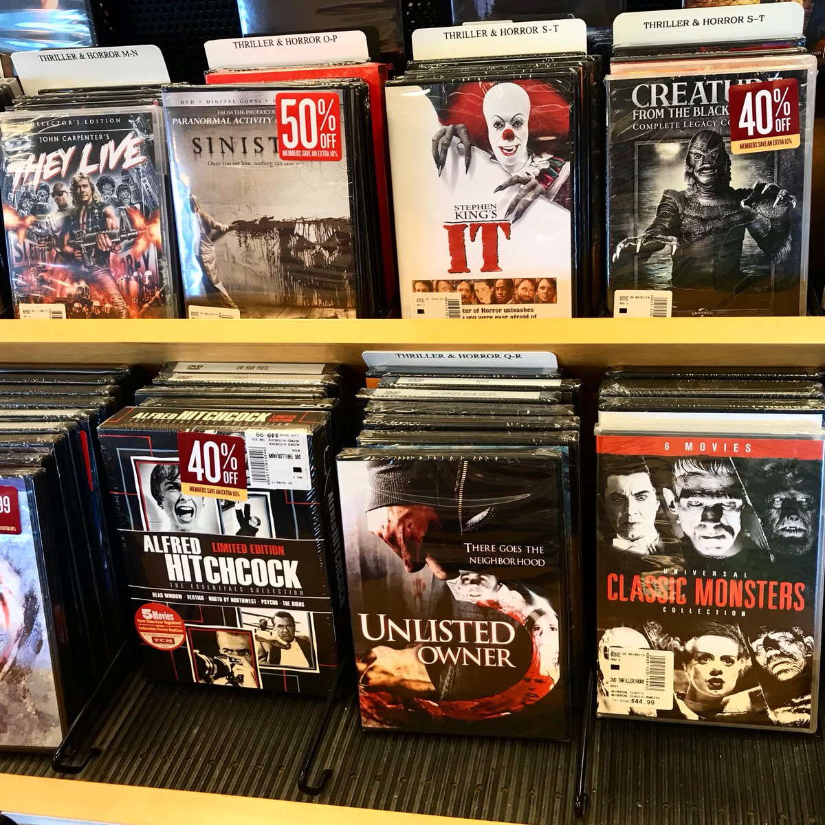 So honored to be on a shelf this October! @BN_evansvilleIN @MrJed_Brian @PromoteHorror  #horrormovies #halloween #theylive #UnlistedOwner