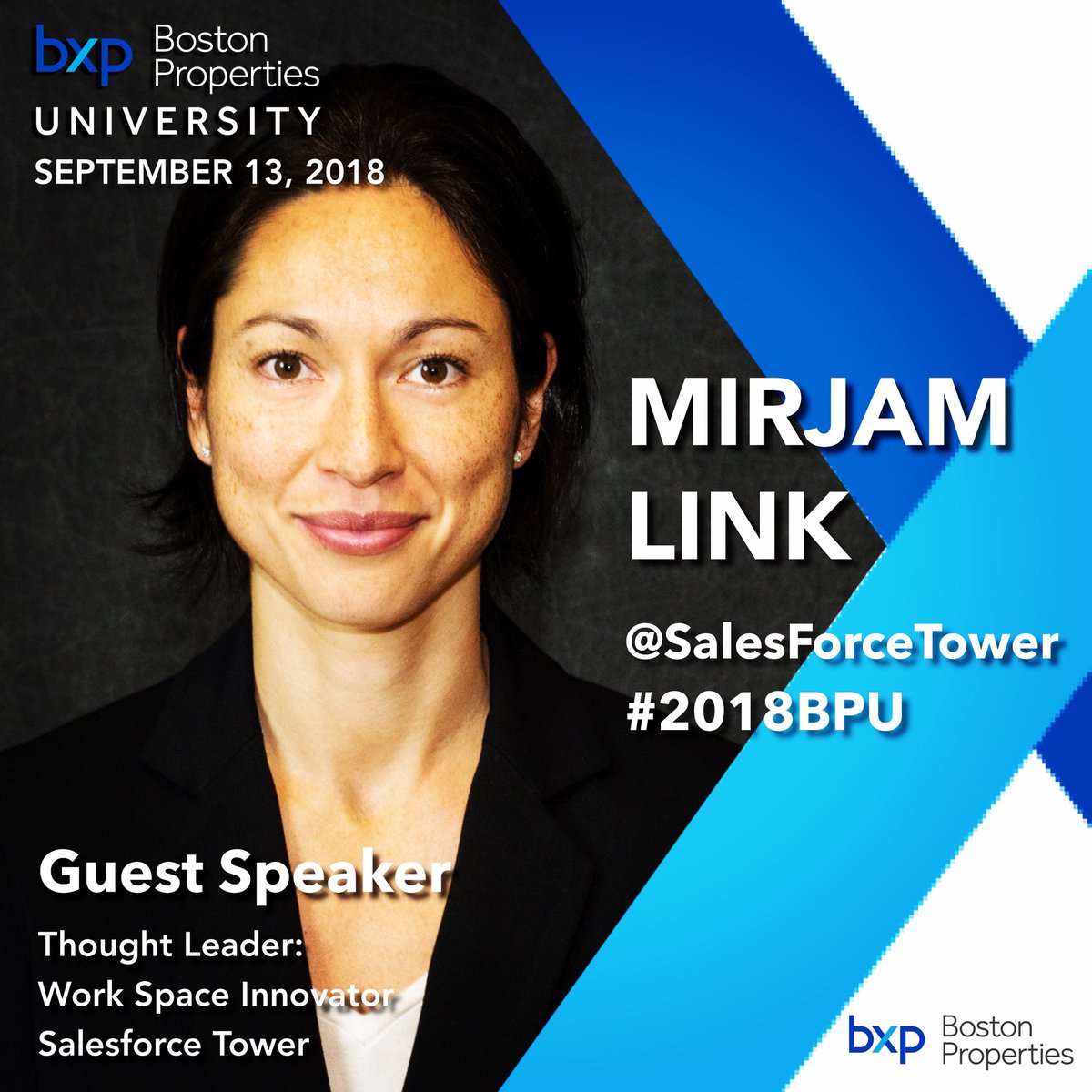 Bryan Koop (@koop_bjk) on Twitter photo Pleased to Announce Mirjam Link Guest Speaker Boston Properties University #thoughtleader #workspace #innovation #2018bpu <a href="/bxpboston/">Boston Properties</a> Pleased to Announce Mirjam Link Guest Speaker Boston Properties University #thoughtleader #workspace #innovation #2018bpu <a href="/bxpboston/">Boston Properties</a>