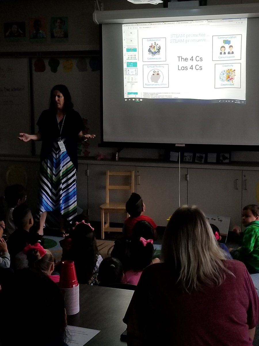 DoctoraValencia's tweet photo. Learning all about STEAM and the 4 Cs in Kindergarten 🔬🖱🛠📊 #MightyMustangs https://t.co/bTbQ2UCVUT