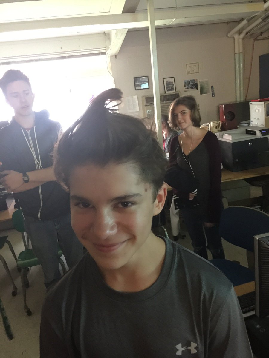 Aluminati3555's tweet photo. Long Time No Post! Sorry for the long gap between posts but we didn't get any good pictures over the summer break 😕

We don't really know how he manages to get his hair to stay like this. No gel, and it's totally clean. We don't know how he does it, but we're not complaining😂 https://t.co/1wTQwC8zEk