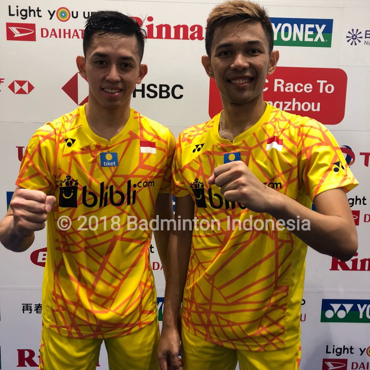 Fajar Alfian/Muhammad Rian Ardianto lolos ke babak 16 besar Japan Open 2018 setelah mengalahkan wakil Malaysia, Rabu (12/9/2018).