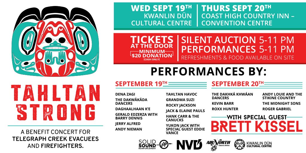 Canadian Country Music Star @BrettKissel to Headline Tahltan Strong Benefit Concert for Telegraph Creek. Please join us for two nights of entertainment. facebook.com/pg/tahltanstro… #TelegraphCreek #TahltanStrong #Whitehorse #Yukon