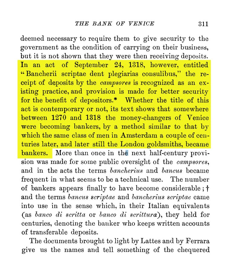 126) Let's be clear... Everyday people weren't exchanging paper money. Merchants in those days were generally wealthy traders... perhaps equivalent to today's SEC traders. Everyday money (scrip) came later.The slow consolidation of private lenders, into central banks begins.