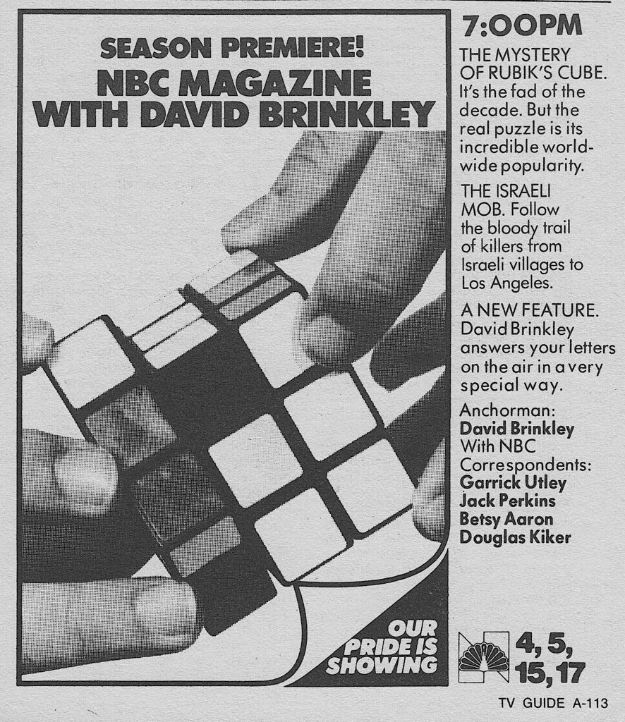 Retronewsnow On Twitter Nbc Primetime September 11 1981 The Mystery Of Rubik S Cube