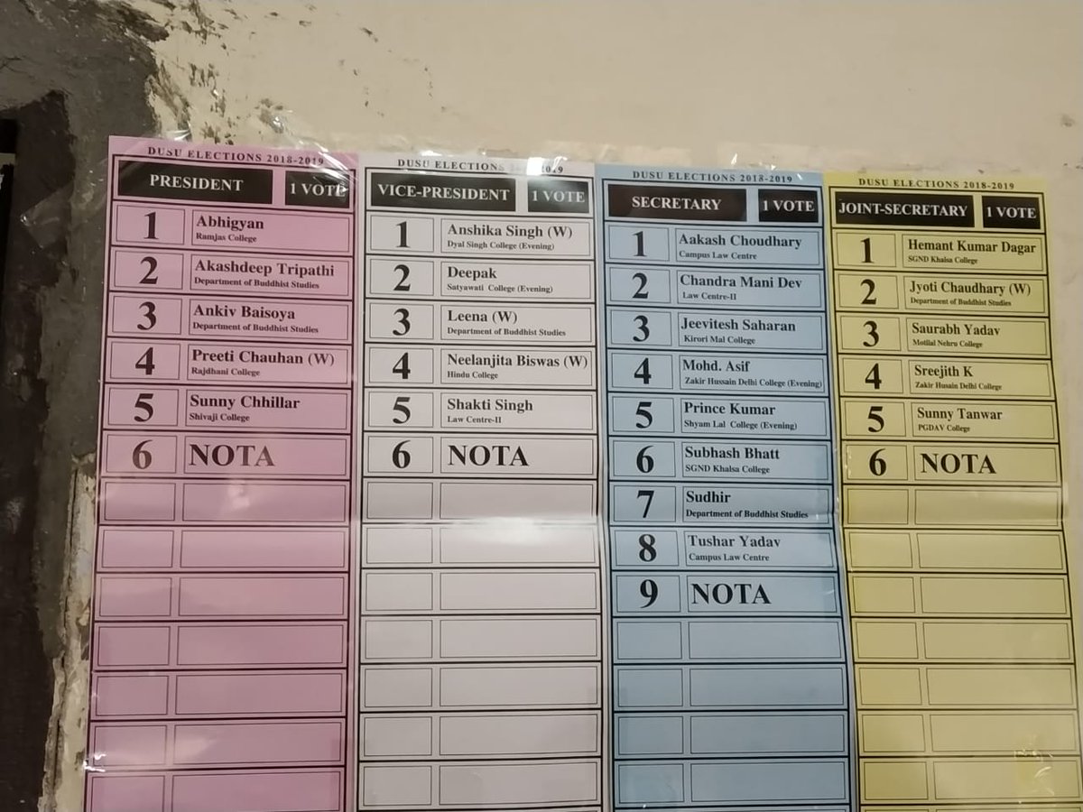 firstpost's tweet photo. Voting has begun at #DelhiUniversity and affiliated colleges for the #StudentUnionElection2018. The polling will continue until 1.00 pm today, and the counting will take place on 13 September. Follow #LIVE updates on #DUSU2018 here: https://t.co/ecwPnD5onx https://t.co/9Tizx8qiNJ