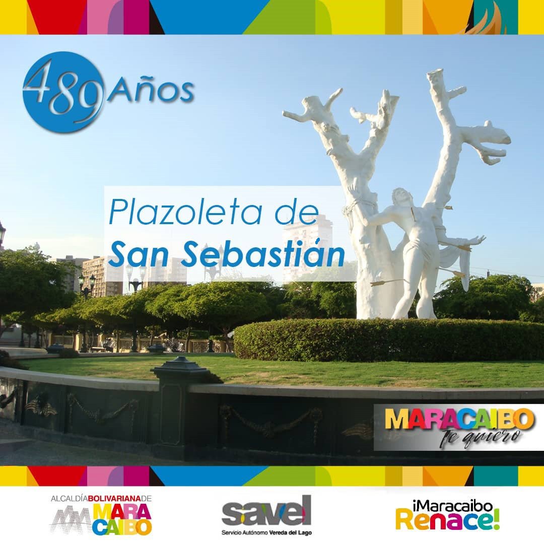Serie #maracaibo489años Las plazas y parques también forman parte de la historia. San sebastián cuenta la tradición que desde su plaza a los marabinos defiende y desde un 20 de enero de 1591 fue designado patrono de Maracaibo desde cuando la ciudad era solo un poblado.