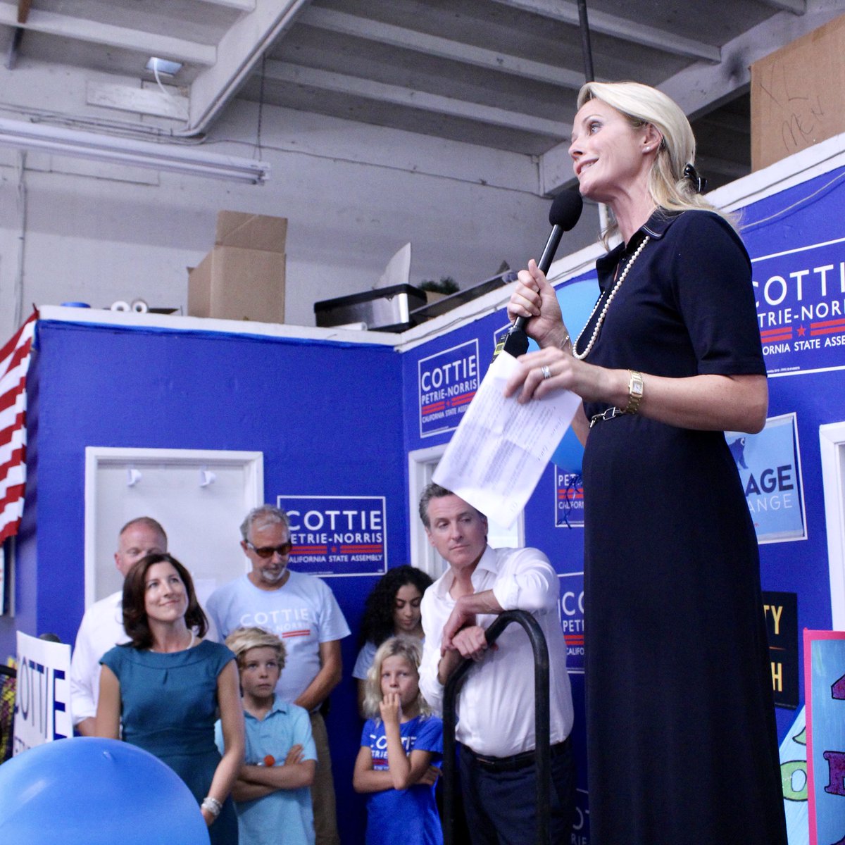 CA_Dem's tweet image. Last stop of the day, as the @GavinNewsom #BlueCA tour hits Orange County with @VoteCottie, @QuirkSilva2018, @HarleyRouda, and an amazing crew of fired up activists!