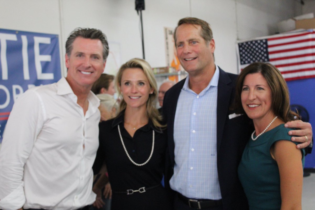 CA_Dem's tweet image. Last stop of the day, as the @GavinNewsom #BlueCA tour hits Orange County with @VoteCottie, @QuirkSilva2018, @HarleyRouda, and an amazing crew of fired up activists!