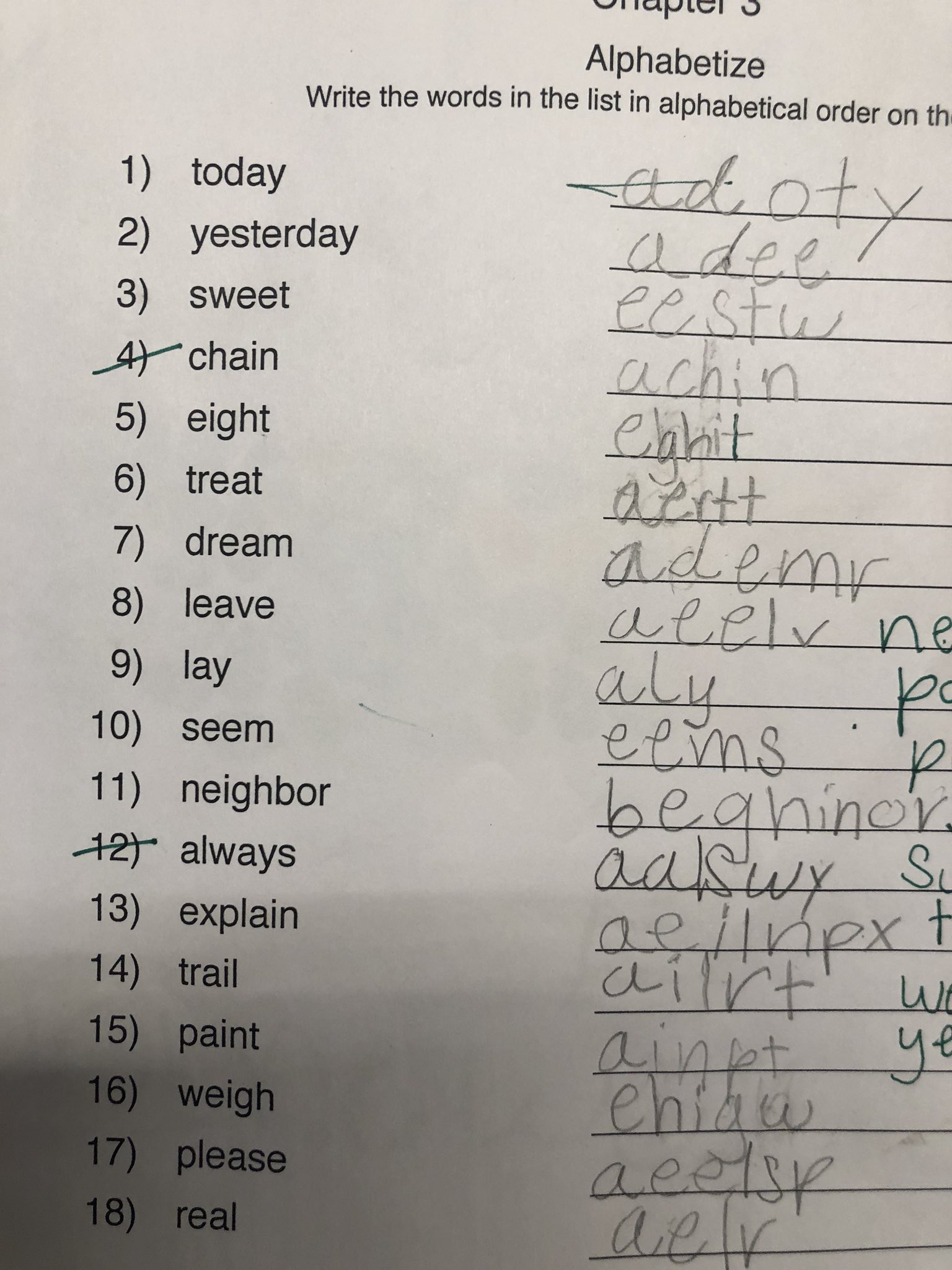 Paul Mitchell On Twitter For Homework It Said To Put The Words In Alphabetical Order So Senecarosesac Reorganized Each Letter In Each Word To Be Alphabetical She Gets This From Her Daddy