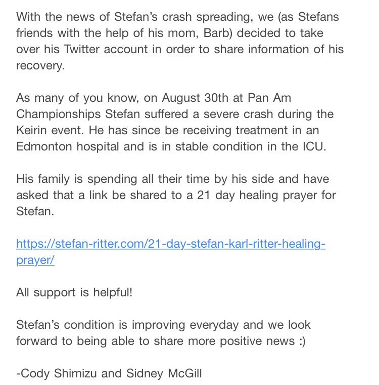 Here is the link to the 21 Day Healing Prayer for Stefan 
stefan-ritter.com/21-day-stefan-…