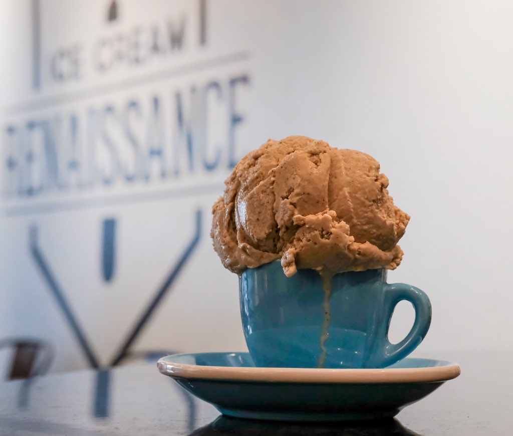 RelevantCoffee's tweet photo. Who serves RLVNT?: @IceCreamRen is now serving our Brazil Passeio on their espresso bar. 

Coffee + Ice Cream + Coffee Ice Cream = 😍. https://t.co/4uu6eYgAXp