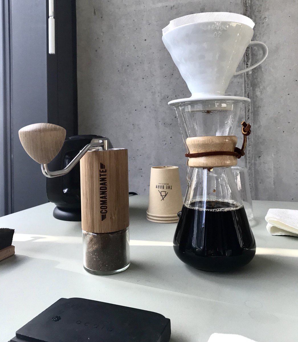 THEBARNBERLIN's tweet image. Little brew set up during our staff workshop last week. Brew: Gatura, Kenya. Extraction: 21.5%. 😀

#fullydeveloped #specialtycoffee #thebarnberlin #singleorigincoffee