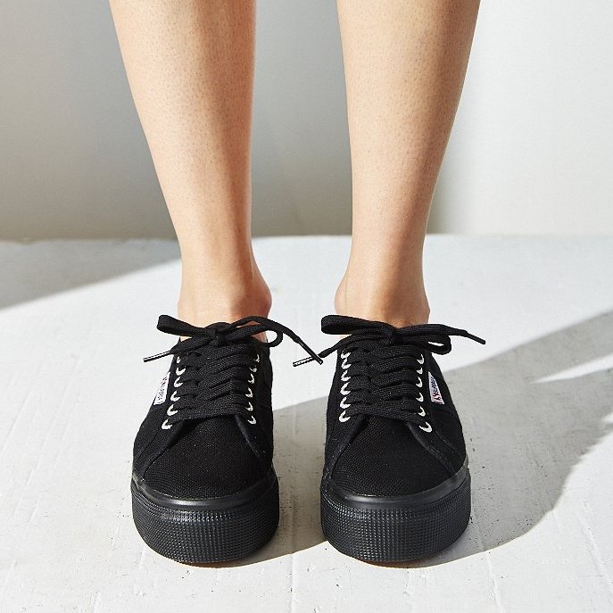 superga flatforms black