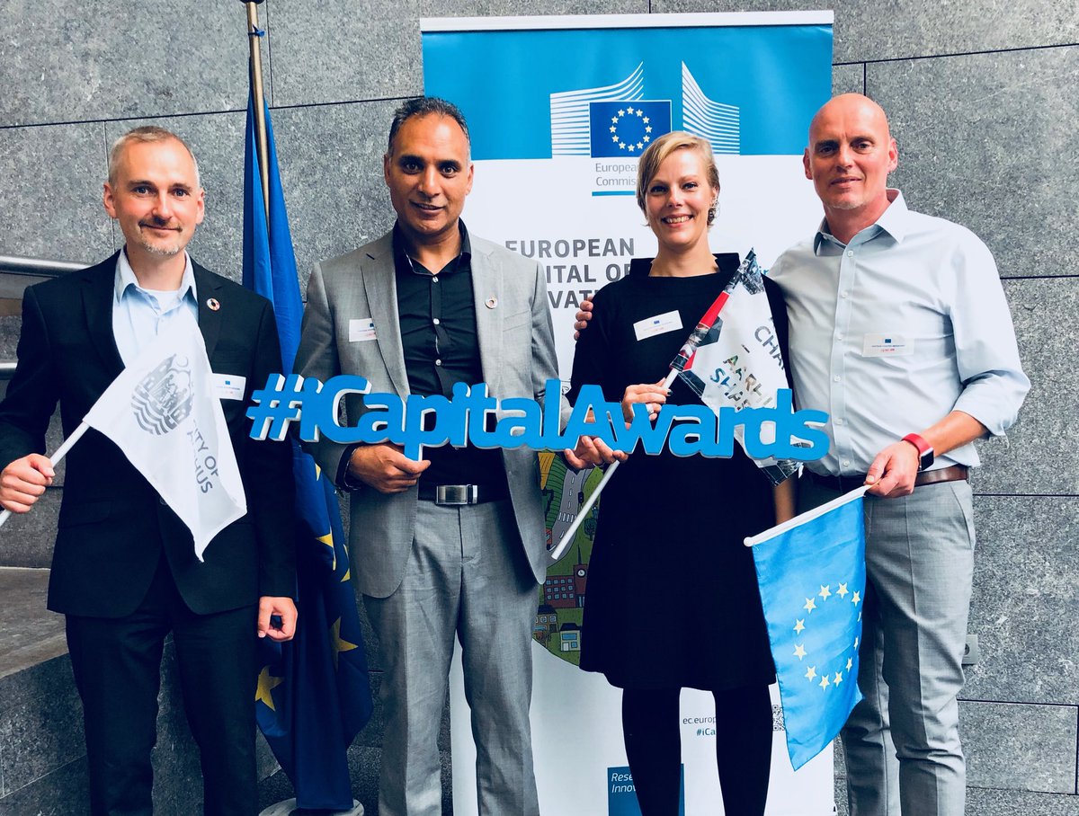 #Aarhus just pitched our application to be titled #iCapital18. <a href="/AzadRabih/">Rabih Azad-Ahmad</a> <a href="/HenrikDHMuller/">Henrik Müller</a> <a href="/fristed/">sigge Fristed</a> &amp; @L_Overgaard told the engaged jury about #innovation through policy, strategy, co-creation, collaboration btw business, education, citizens &amp; City. #icapitalawards #icapitalaarhus