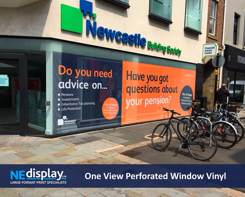 One way vision window vinyl graphics supplied and installed last month to branches in both Newcastle and Sunderland!