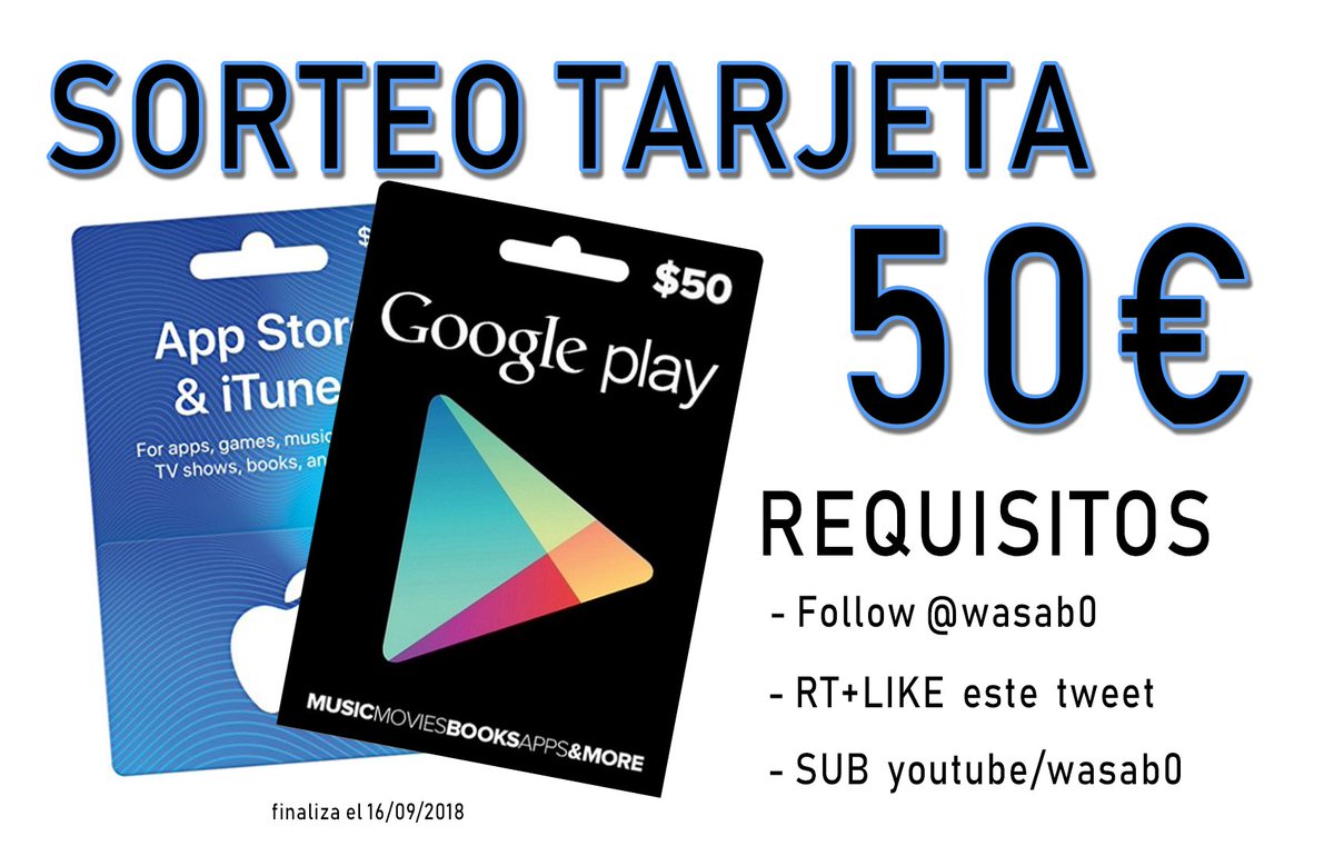 Me acerco a los 10ks de subs en Youtube...
 ¡ EMPIEZAN LOS SORTEOS !   Tarjeta 50€ 

Requisitos:
- Follow <a href="/wasab0/">wasab0</a>
- Retweet + like  este  tweet
- Subscribirse a youtube.com/wasab0

Finaliza 16/09/2018. El ganador se anuncia el lunes 17/09/2018

MUCHA SUERTE ! #Arenaofvalor