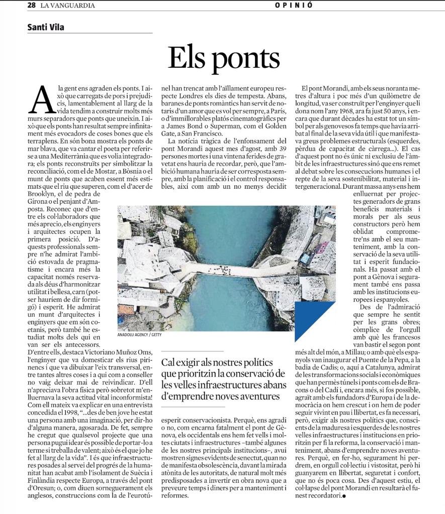 Santi Vila, compromès amb Puig i Cadafalch i amb Ildefons Cerdà. El "conseller de ponts" que va unir arquitectes i enginyers, via <a href="/LaVanguardia/">La Vanguardia</a>