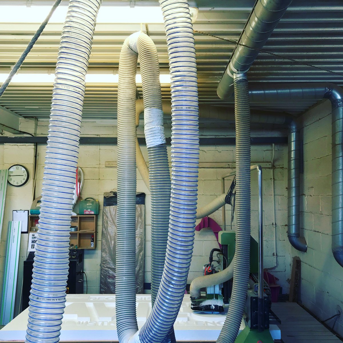 storm_events's tweet photo. Crazy pipes! #woodshop #warehouse #industrial #cncwoodworking #eventproduction #behindthescenes #stormevents https://t.co/9kqZaeMOoy