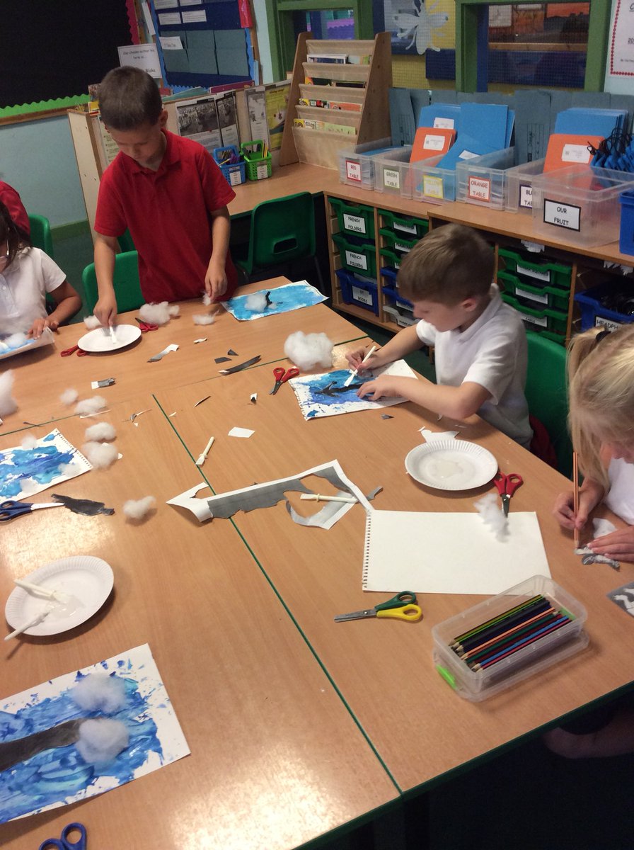 MrHartney3H's tweet photo. Our first English narrative is based on a book called Cloudland. The children created some artwork as a stimulus before we read the book.... https://t.co/BVDy4E3ljI