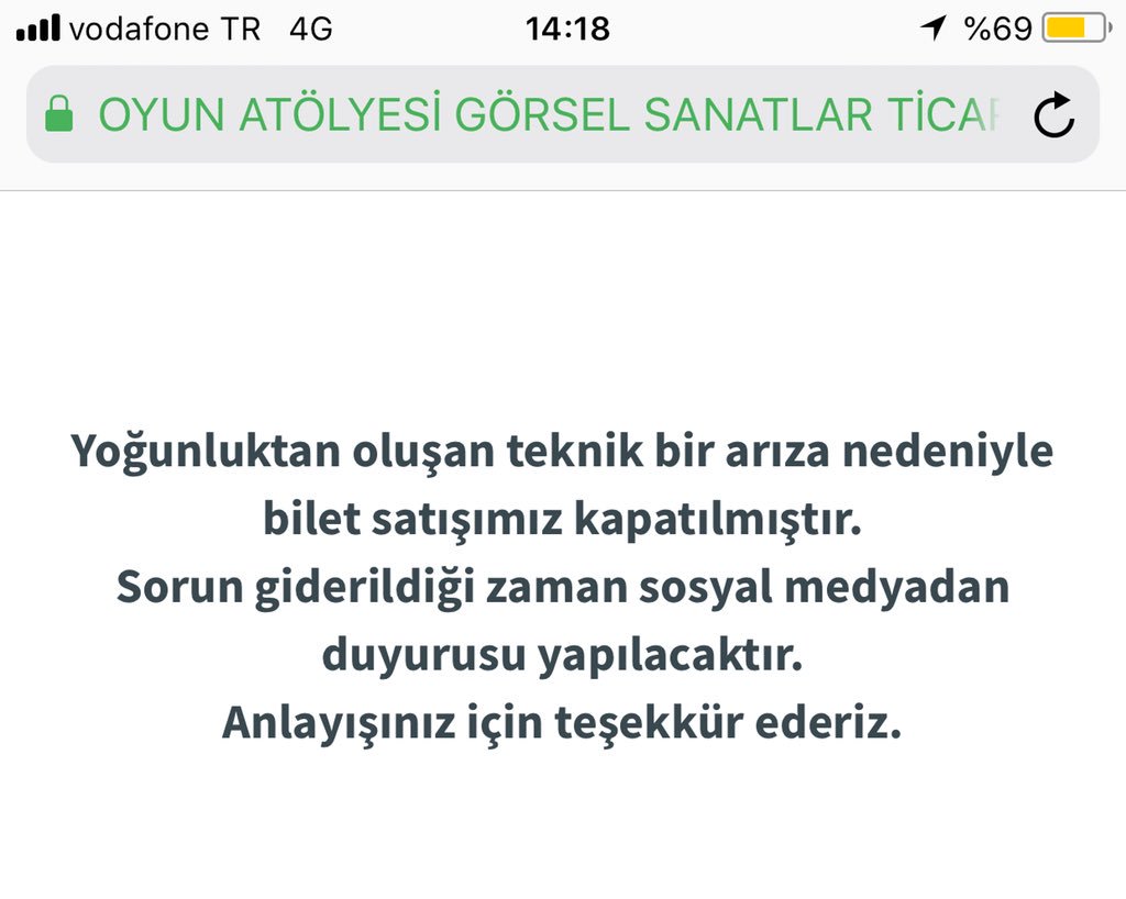 oyun atolyesi on twitter biletler 12 eylul saat 11 00 de satisa cikiyor tadilat nedeniyle gisemiz 1 ekim e kadar kapalidir biletleri https t co ge0vo4h3ax adresinden ya da 0216 345 39 39 nolu telefondan kredi karti ile