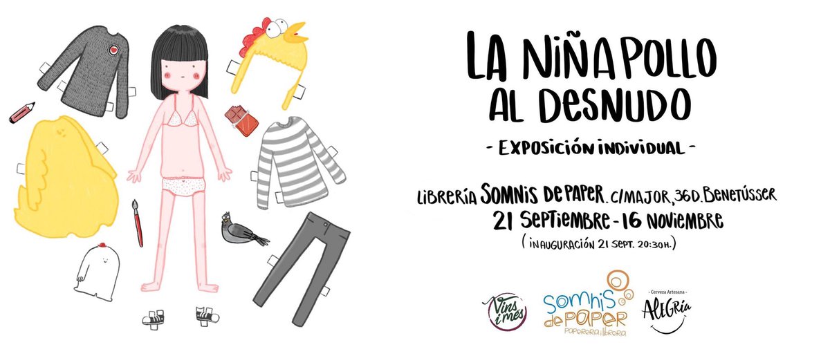 El 21 de setembre canviem d'exposició, a les 20:30 h. gaudirem de la ironia i alegria de  " La Niña Pollo". <a href="/laninapollo/">La niña pollo</a> 

Com sempre amb vins <a href="/Vins_i_Mes/">Vins i mésBenetússer</a> i cervesa artesana de <a href="/CervezasAlegria/">Cervezas Alegría</a> 

Us apunteu?