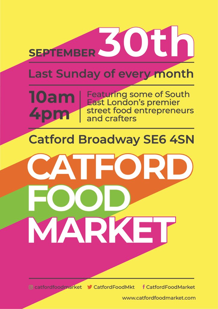 CatfordFoodMkt's tweet photo. Itโs officially official!
The next market is on Sunday 30th September. We have a poster to prove it.
Weโve also had a word and itโs not going to rain.
#FamousLastWords #ThinkPositive #SunDancing https://t.co/QHOhtaowV7