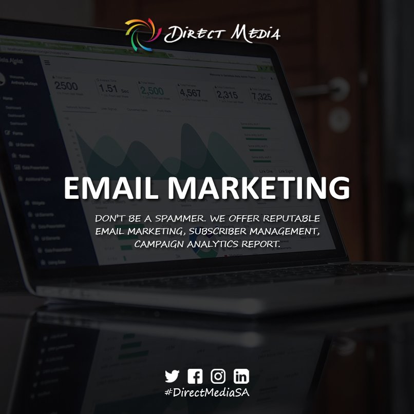 DirectMedia_ZA's tweet photo. Need to send bulk emails to your customer database?
For more info: https://t.co/nIeeAzhVIz
#EmailMarketing #Campaign #DirectMediaSA https://t.co/NHPcwYk0XI