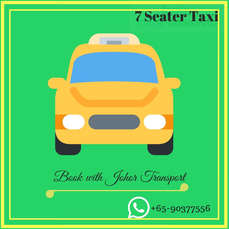 JohorTransport's tweet photo. Want to hire a private taxi from any point of Singapore or JB or Indonesia or Malaysia. Then book with comfort taxi i.e johor transport. View our 7 seater MPV: https://t.co/yl64wrqJqV
#Singapore
#JohorBahru
#Malaysia
#Indonesia
#comforttaxi https://t.co/k9QZB8rz2R