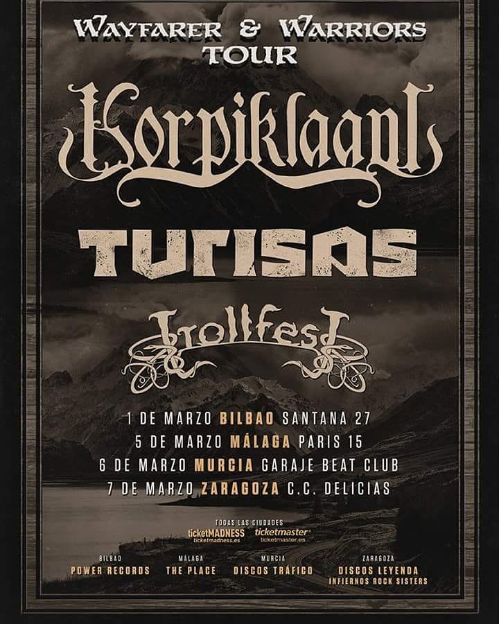 MurciaRock's tweet photo. ¡¡Korpiklaani,turisas y trollfest estarán el mes de Marzo por España en 2019!! @_korpiklaani @TURISASOFFICIAL @TrollfesT_Band https://t.co/IpQ8os5dp0