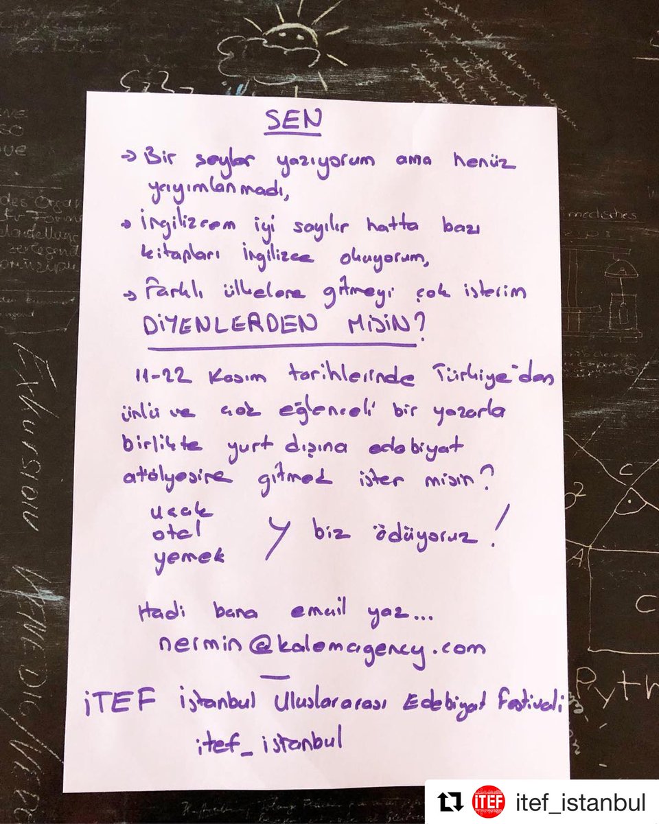 nerminmollaoglu's tweet photo. İTEF İstanbul Uluslararası Edebiyat Festivali 10. yılında 10 “yazar adayını” yurt dışına edebiyat atölyesine gönderiyor. Başvurmak ister misin? Sen değilsen kim başvursun? @itef_istanbul @kalemagency #edebiyatatölyesi #ingilizce #yazar #itef2018 #itefistanbul #kalemajans https://t.co/02mqJbdt4v