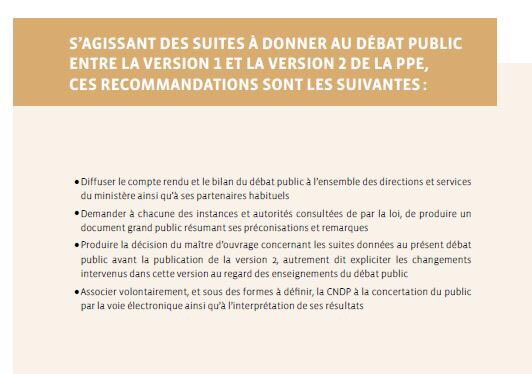 Découvrez l'ensemble des recommandations de la Commission du débat #PPE au maître d'ouvrage dans le compte rendu du débat (Pages 171 et suivantes) #Confpresse #TransitionEnergetique #Energies
