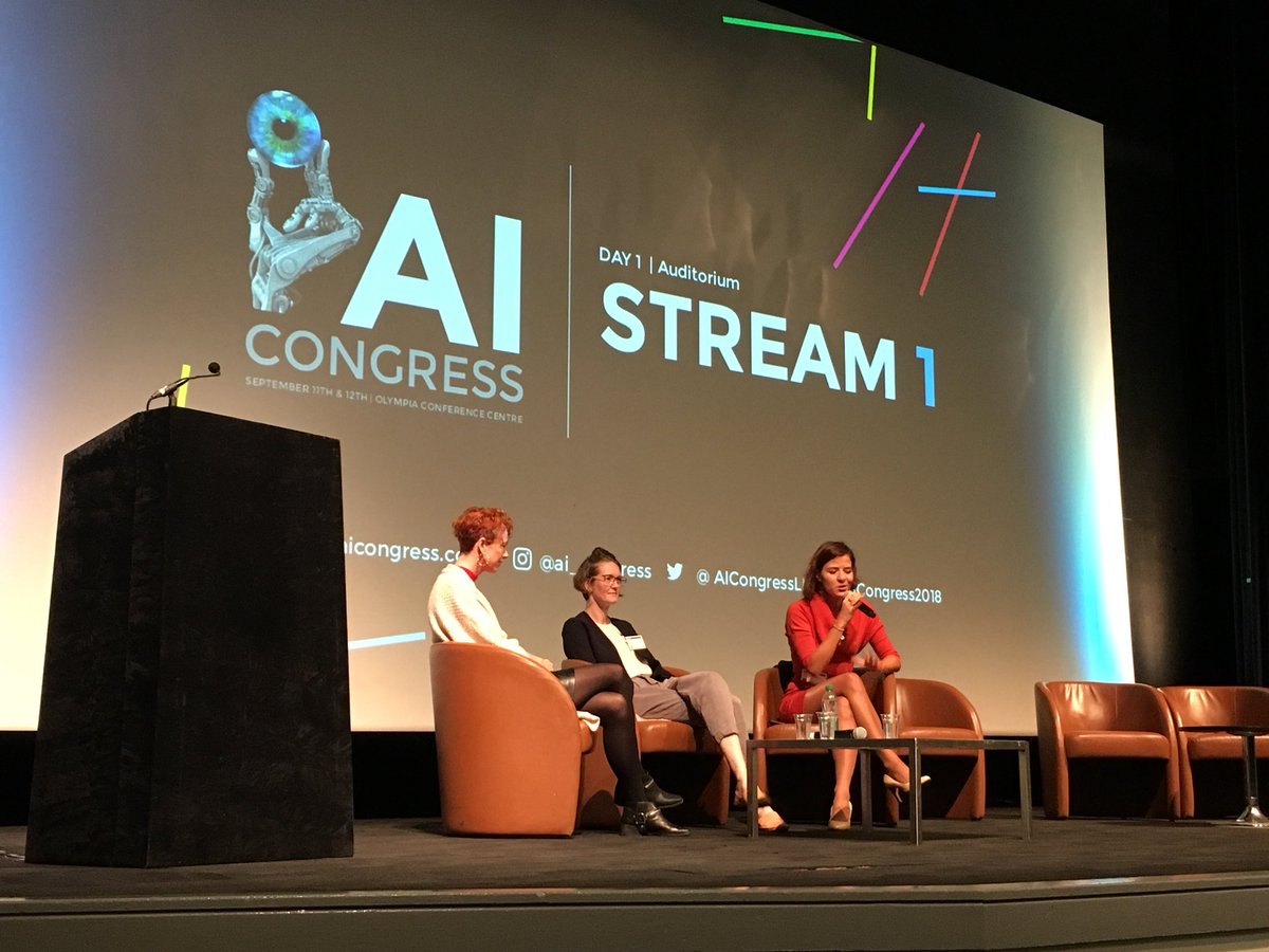 <a href="/HKingaby/">Helen</a> talking #NotTerminator on the Ethics Panel <a href="/AICongressLDN/">AI Congress</a> yesterday. Come today to see her again at the #WomeninTech panel