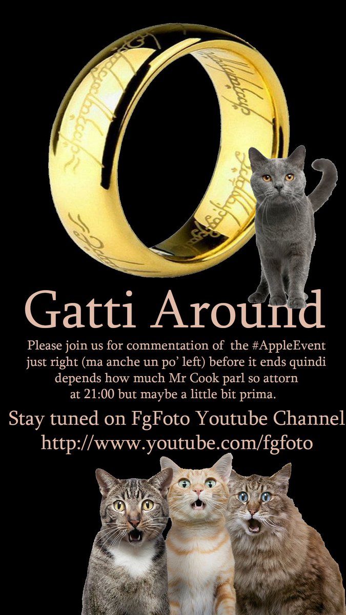 fgfoto's tweet photo. Chi non condivide è complice. ECCO L’INVITO UFFICIALE all’evento di stasera. A differenza di quegli spocchiosi di Apple, siete TUTTI INVITATI! 
1 RT = 1 sacchetto di crocchette per un gatto randagio. 

SEGUI L’EVENTO QUI -> https://t.co/jrBUZJ5nZS https://t.co/FZZ46yLEB7
