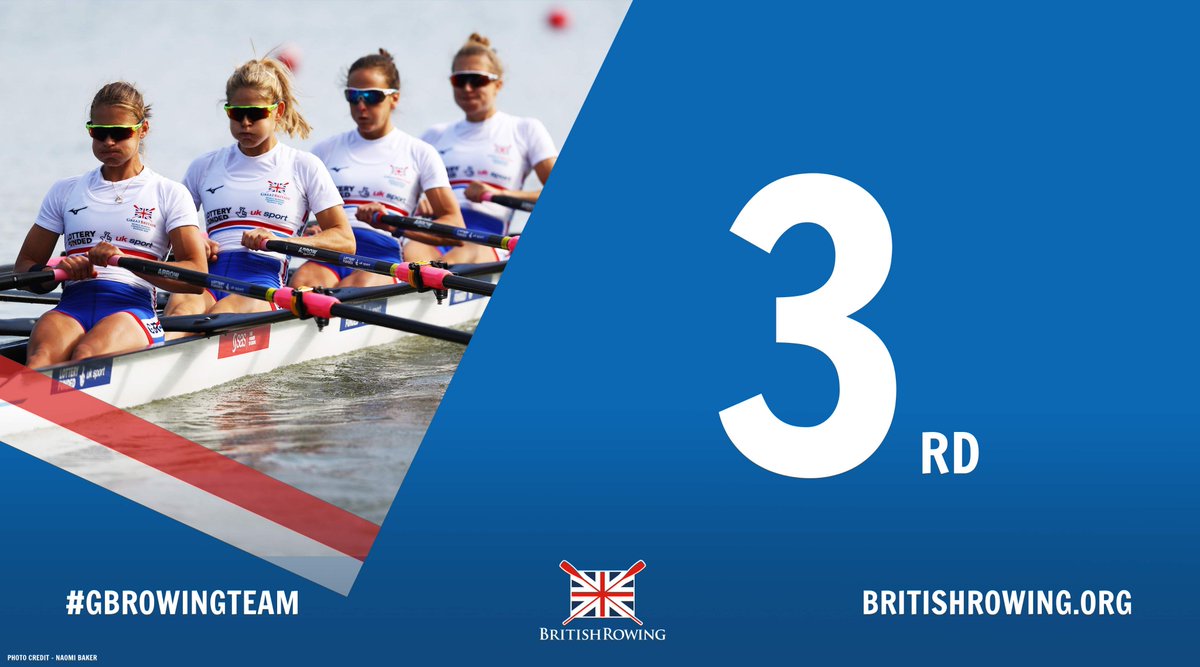 With a final push, GB's <a href="/GemmaHall8/">Gemma Hall</a>, <a href="/Fran_Rawlins/">Fran Rawlins</a>, <a href="/Ellielewis/">Ellie Lewis</a> &amp; <a href="/MaddieArlett/">Maddie Arlett</a> in the lightweight women's quad cross the line in 3rd, taking them into the A final on Friday. Yeas GB! Wahoo!

#GBRowingTeam #WRChamps #WomenOnWater