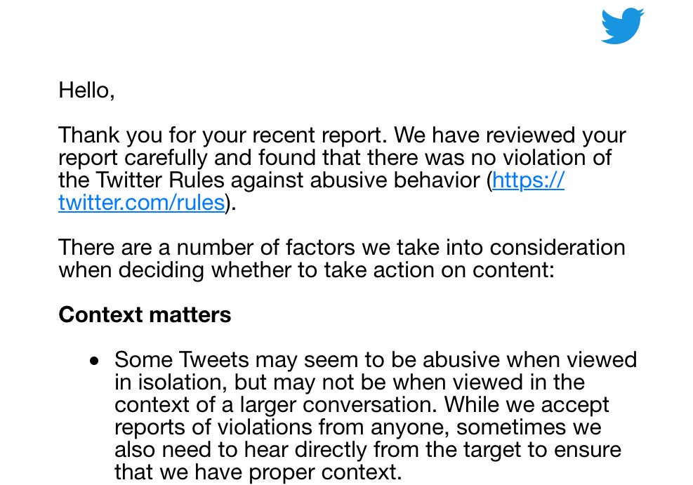 DrRosena's tweet photo. I reported this to @TwitterUK, they’ve told me there “was no violation of the rules”.

This is daily, and it’s not just me, women and BAME MPs sit and take this abuse every day. 

These people wouldn’t get away with it on the street - so why do they get away with it behind a PC? https://t.co/6llW5snhYK