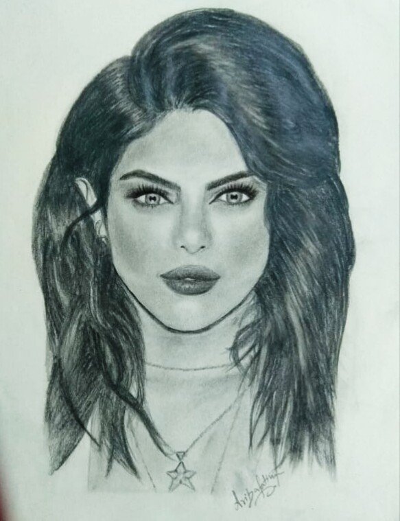 RitikaKr's tweet photo. One of our students wielded her pencil for @priyankachopra. What do you think? https://t.co/StTdagguA1