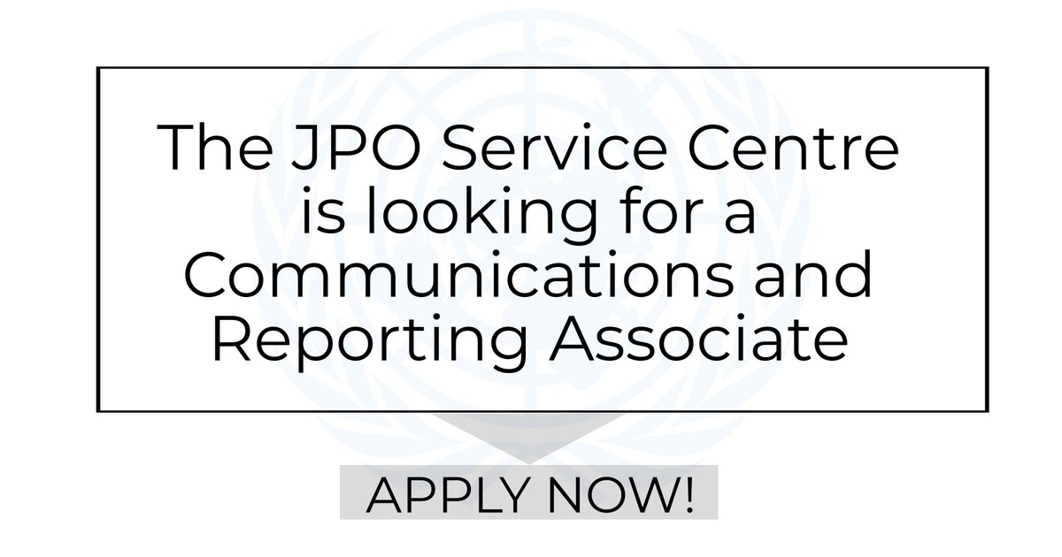 UNDPJPOCentre's tweet photo. The JPO Service Centre is looking for a #Communication and #reporting associate to join our team in Copenhagen. For more info or to apply visit: https://t.co/NupEDcHgN0

Application deadline: 3rd of October. @UN_JPOProgramme @UNDPJobs #UnJobs #UNDPjobs #CommunicationJob #position https://t.co/rNsU7rien4