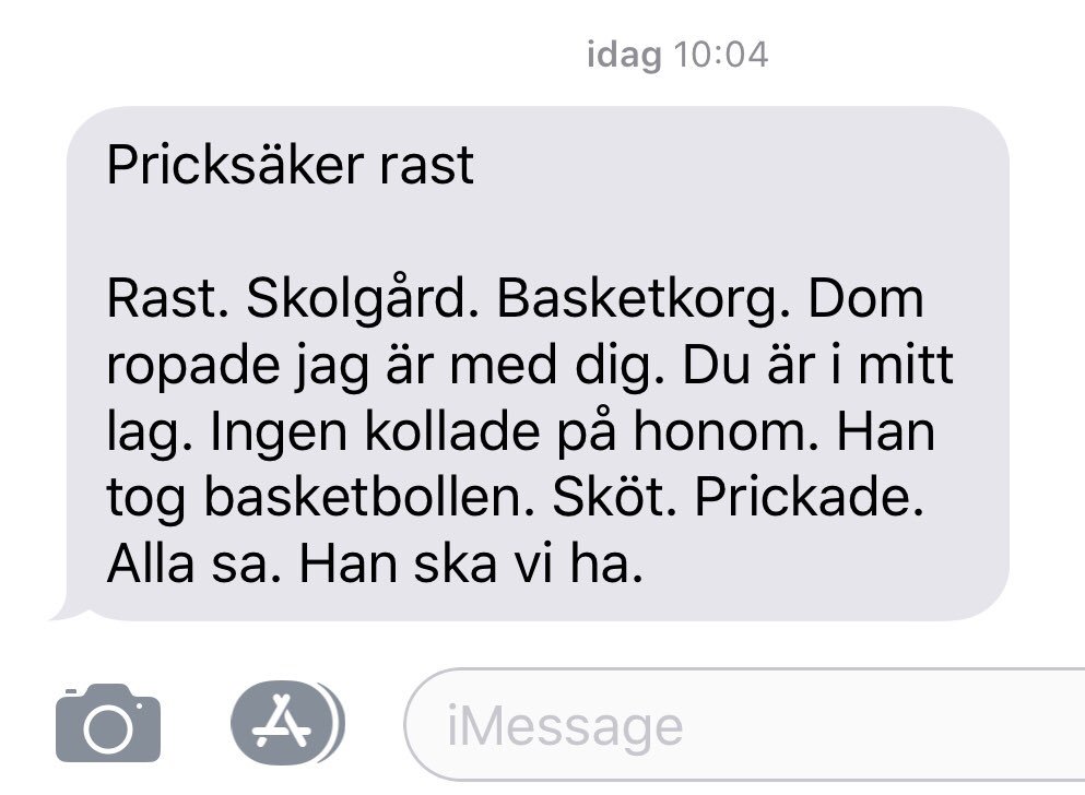 visesiskolan's tweet image. #9C skriver #mikronoveller i sms-format. Max 30 ord, då-tid, tredje person och en vändpunkt.