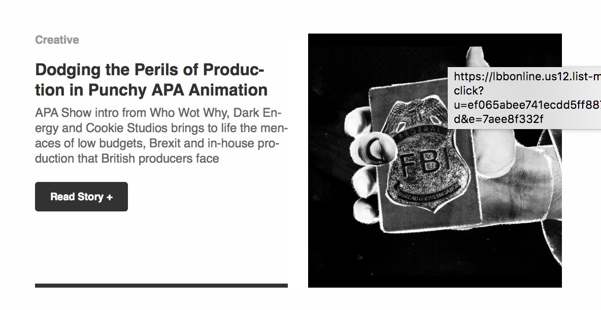 APALondon's tweet photo. Check it out! The #animation that opened this year's #APAShow2018 screening has been featured in the latest @LBBOnline newsletter. Shout out to @WhoWotWhy_, @DarkEnergyUK & @cookie_studio for producing this 'punchy' animation. Take a look here: https://t.co/fTLQ48YBGC https://t.co/CGRBsXQCbT