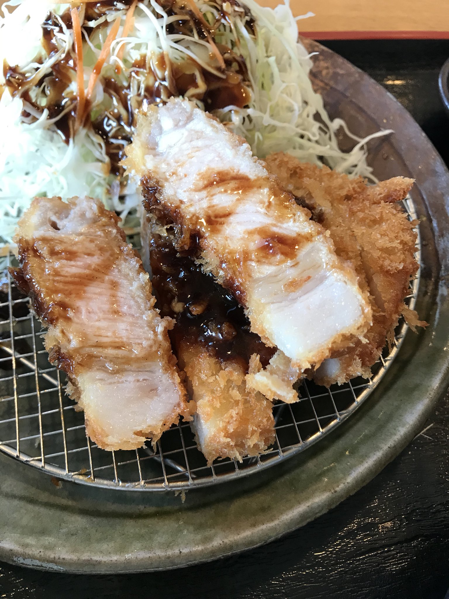 ささくわピンポンパン on Twitter "お昼に富山市のとんかつ勝亭でロースカツランチ。店内は満席で中待ち